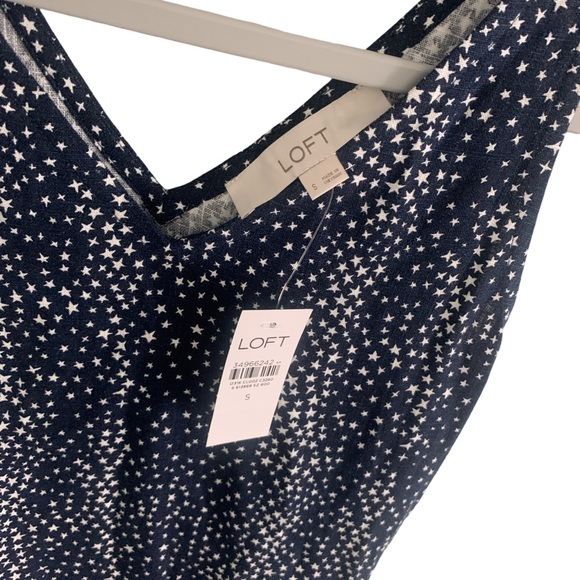 Loft Star Godet Double V Midi Dress Size S - Picture 8 of 11